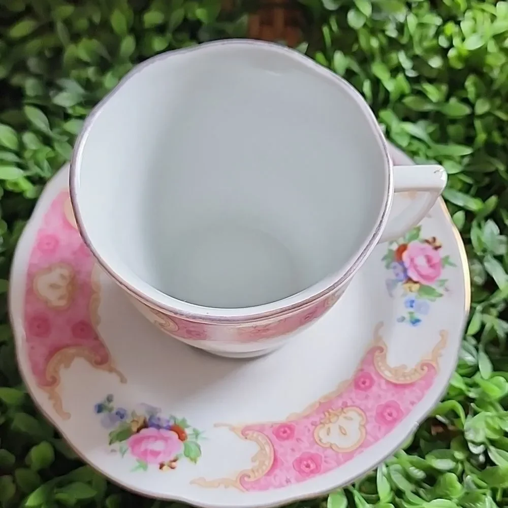Vintage Floral Versai Made In China Teacup & Saucer